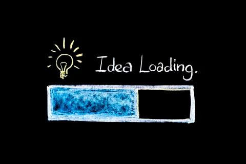 Idea Loading  - Chalkboard Stock-Fotos