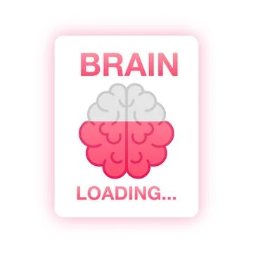 Idea loading concept with idea brain processed on a lightbulb bar. Vector stock Stock Illustration