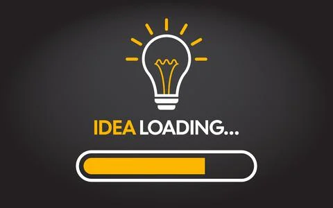Idea loading in flat style. Light bulb vector illustration on isolated backgr Stock Illustration