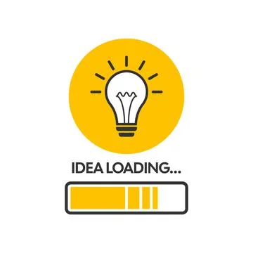 Idea loading in flat style. Light bulb vector illustration on isolated backgr Stock Illustration