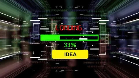Idea loading progress bar on the screen Stock Illustration