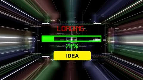 Idea loading progress bar on the screen Stock Illustration