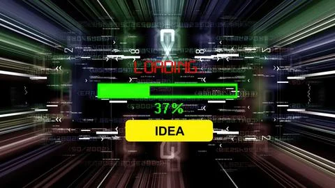Idea loading progress bar on the screen Stock Illustration