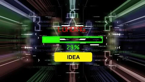 Idea loading progress bar on the screen Stock Photos