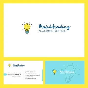 Idea Logo design with Tagline &amp; Front and Back Busienss Card Template. Vector Stock Illustration