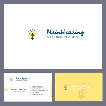 Idea Logo design with Tagline &amp; Front and Back Busienss Card Template. Vector イラスト素材