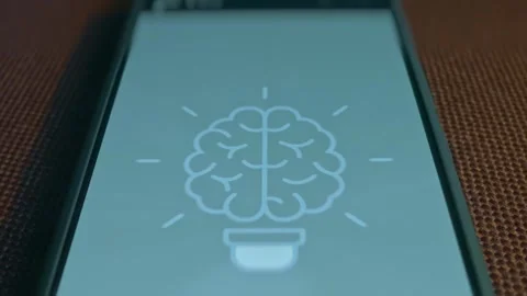 Idea Logo, human brain and brain bulb, presentation Stock Footage 309685454