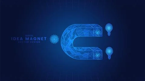 Idea magnet. Process startup strategy and success. Inspiration or finding t.. Stock Illustration