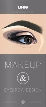 Idea for make-up flyer or broshure. Illustrazione stock