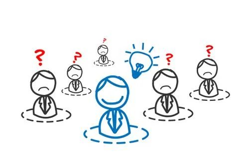 Idea man in business network Stock Illustration