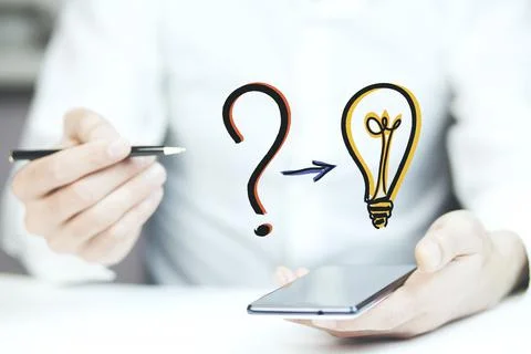 Idea  on man hand Foto stock