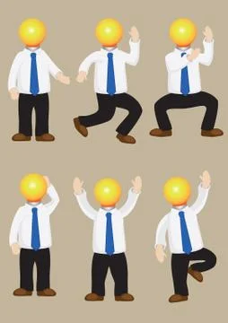 Idea Man Mascot Vector Cartoon Character Illustrazione stock