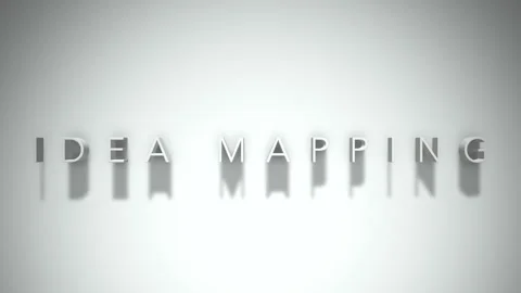 Idea mapping 3D title animation white text on a white background Video stock 299373542