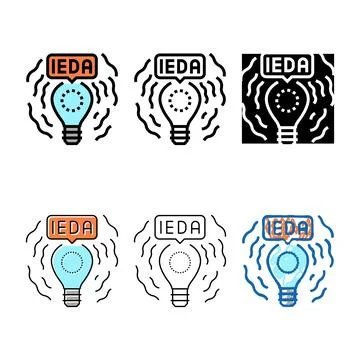 Idea mix light bulb color icon vector Stock Illustration