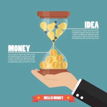 Idea is money infographic Stock Illustration