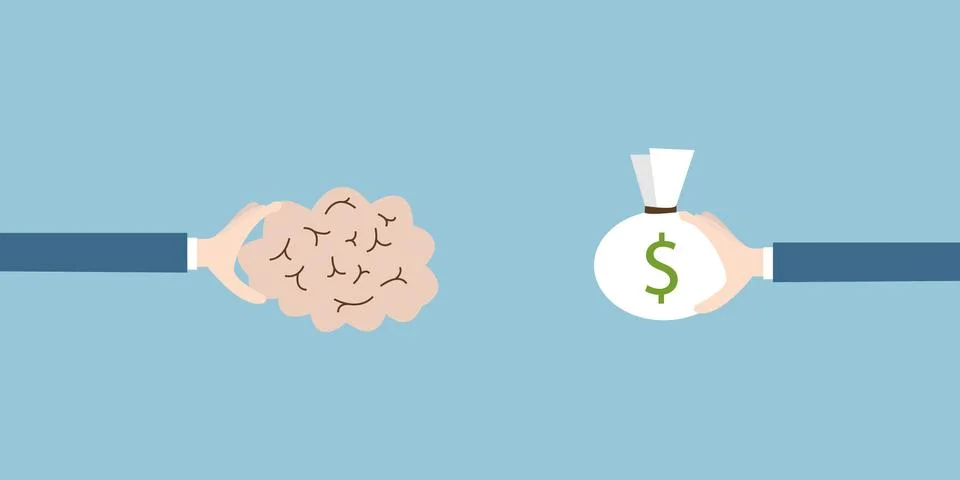 Idea to money, vector Stock Illustration