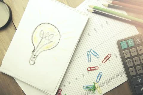 Idea on notebook Foto stock