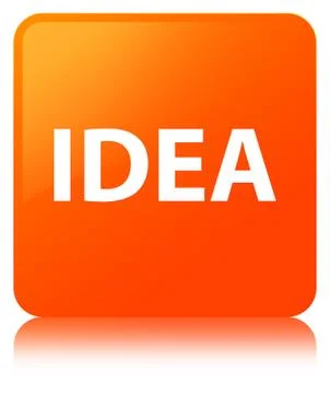 Idea orange square button Stock Illustration