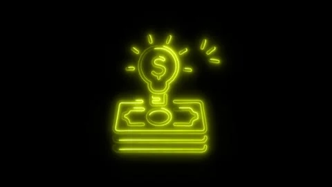 Idea Outline Icon in HD Video Neon Animation  Creativity and Innovation Sym 库存影片 304374549