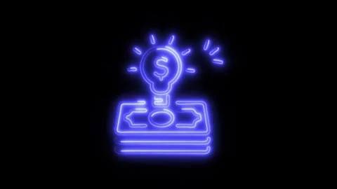 Idea Outline Icon in HD Video Neon Animation  Creativity and Innovation Sym 库存影片 304374560