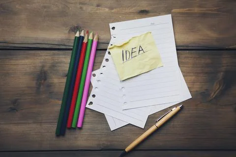 Idea on paper Stock Photos