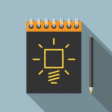 Idea, pencil and notebook Stock Illustration
