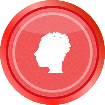 Idea people head circle glossy wen icon Stock Illustration