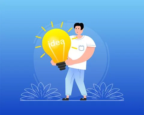 Idea people on light background. Creative concept idea. Think idea concept Illustrazione stock