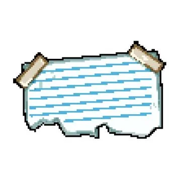 Idea pinned torn paper notes pixel art vector illustration Stock Illustration