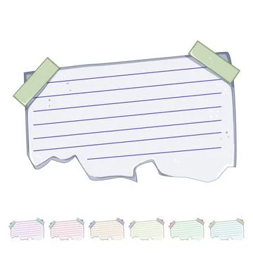 Idea pinned torn paper notes cartoon vector graphic Stock Illustration