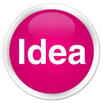 Idea premium pink round button Stock Illustration