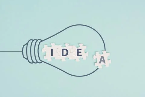 Idea in progress, light bulb, starting a new business, development and growth 스톡 사진