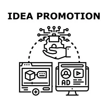 Idea promotion strategy converting digital marketing concepts Stock Illustration