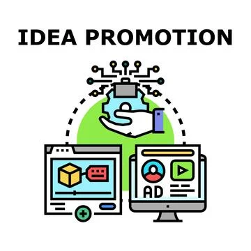 Idea promotion strategy converting digital marketing concepts Illustrazione stock
