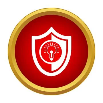 Idea protection technology, intellectual property security flat icon Illustrazione stock