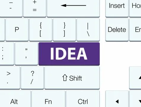 Idea purple keyboard button Stock Illustration