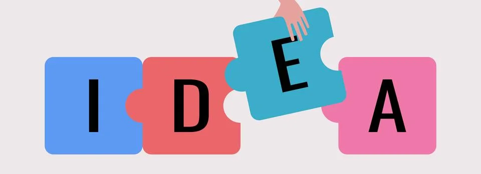 Idea from puzzle pieces Stock Illustration