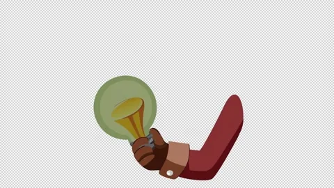 Idea at the ready. Animation of a light bulb in a hand Stock Footage 342783752
