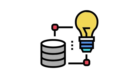 Idea realization digital processing color icon animation Stock Footage 164228708