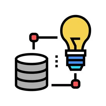 Idea realization digital processing color icon vector illustration Illustrazione stock