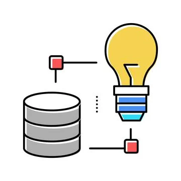 Idea realization digital processing color icon vector illustration 스톡 일러스트