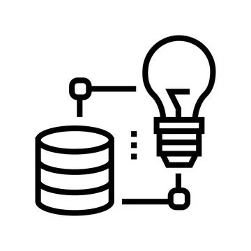 Idea realization digital processing line icon vector illustration 스톡 일러스트