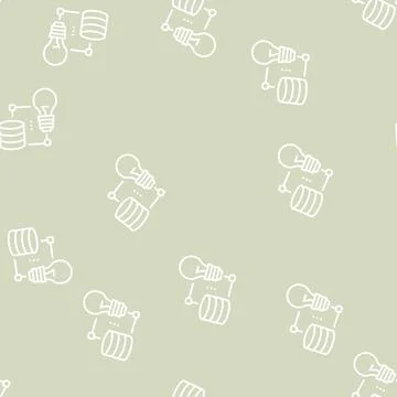 Idea realization digital processing line seamless pattern Illustrazione stock
