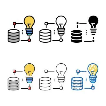 Idea realization digital processing looks color icon vector Stock Illustration