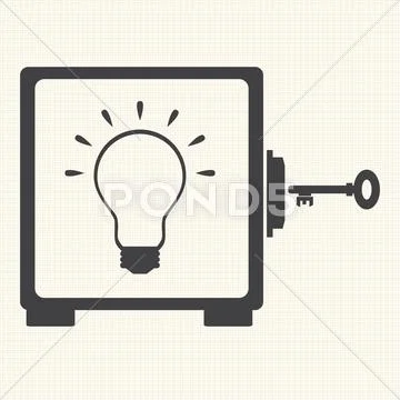 Idea in safe. Stock Illustration