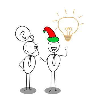Idea Santa question man Stock Illustration