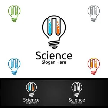 Idea Science and Research Lab Logo for Microbiology, Biotechnology, Chemistry Stock Illustration