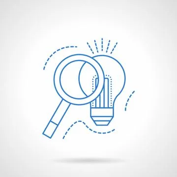 Idea search blue flat line vector icon Stock Illustration