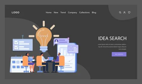 Idea Search concept. Flat vector illustration Stock Illustration