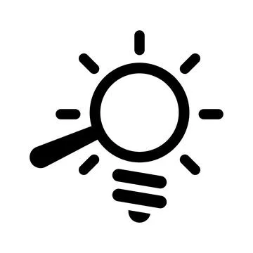 Idea Searsh Icon. Black vector Stock Illustration